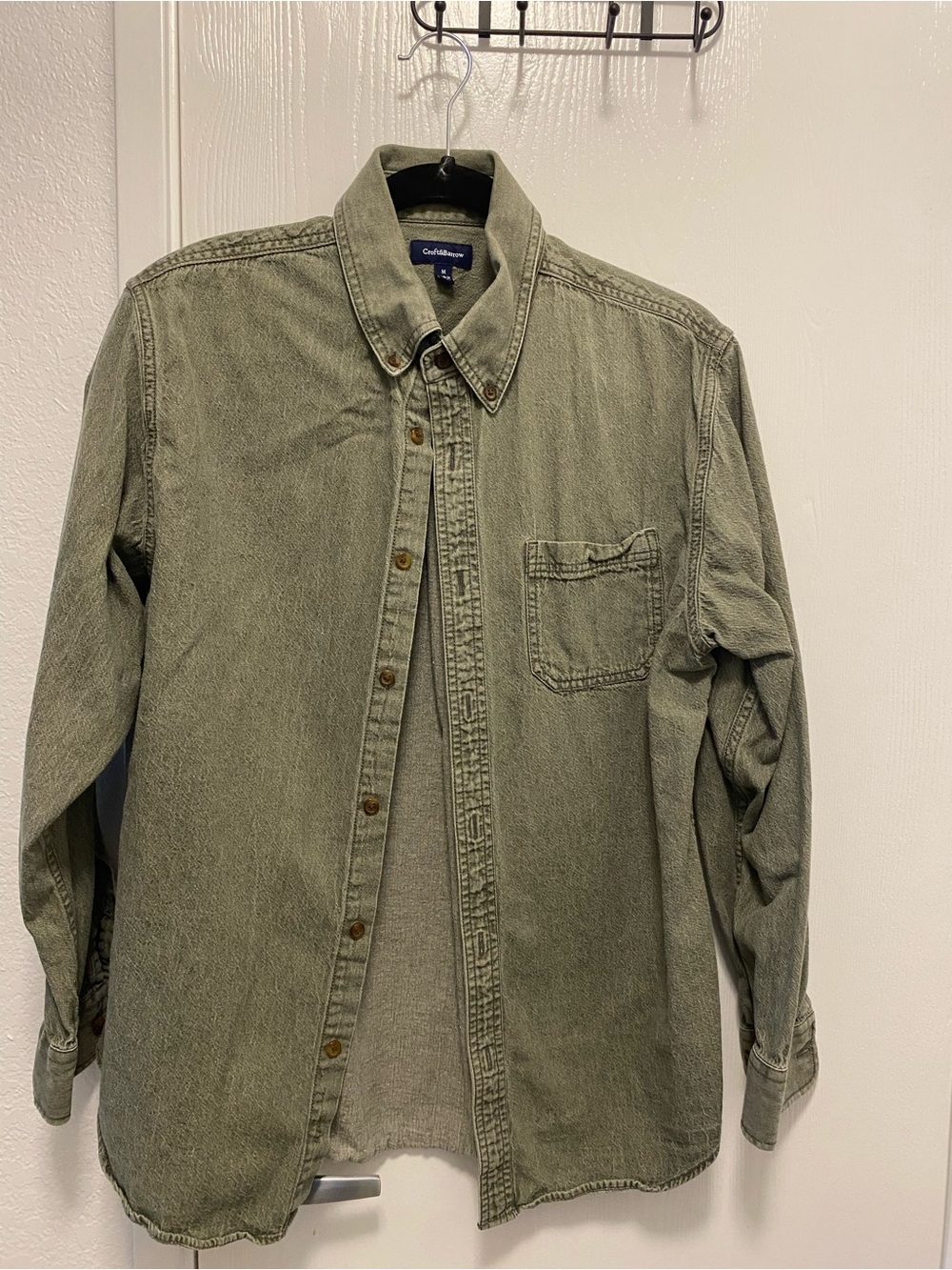 croft & barrow Olive-Tone Casual Button-Down Shirt